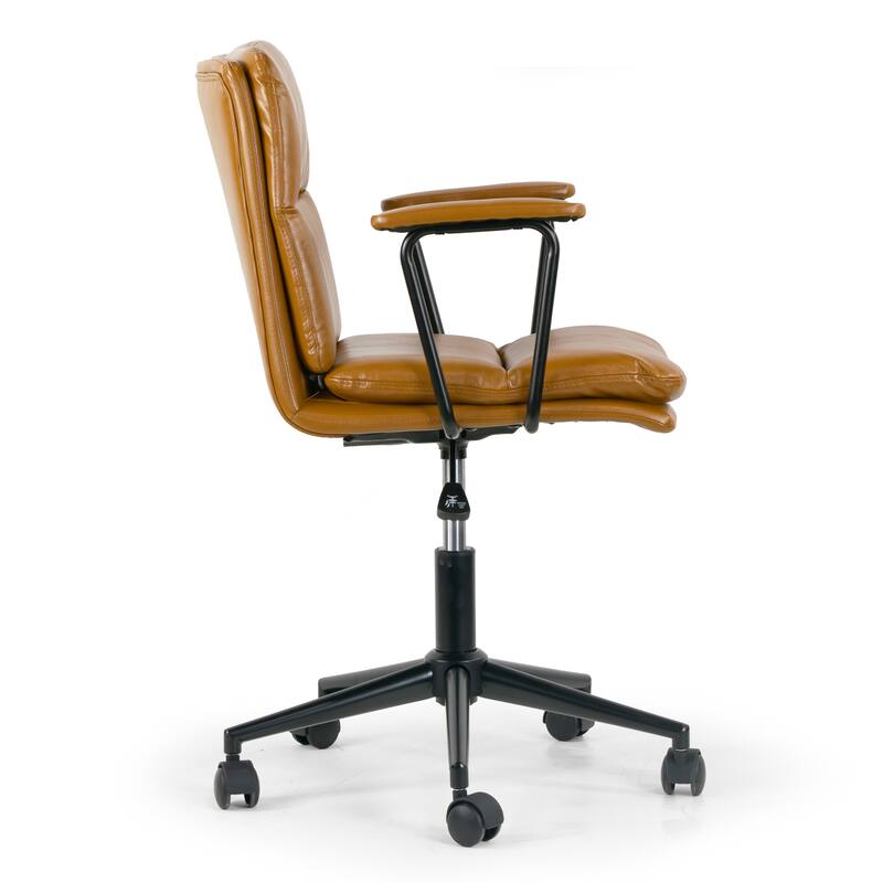 Avalee Cappuccino Faux Leather Adjustable Height Swivel Office Chair