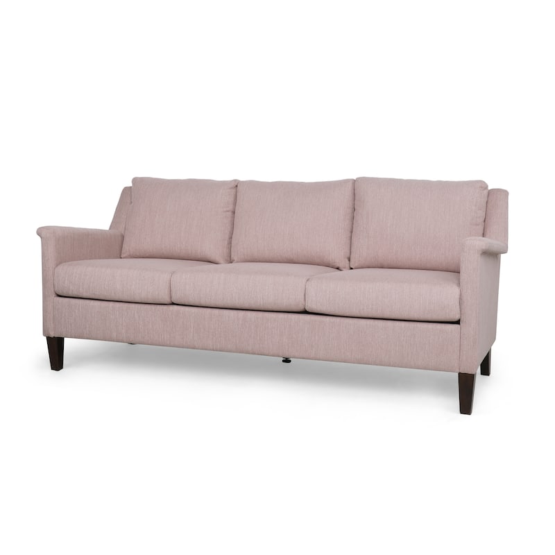 76.5 Inches Upholstered Couch, Compact Sofa Loveseat Couch with Wood Legs, Fabric Couches 2 Seats Love Seats for Living Room