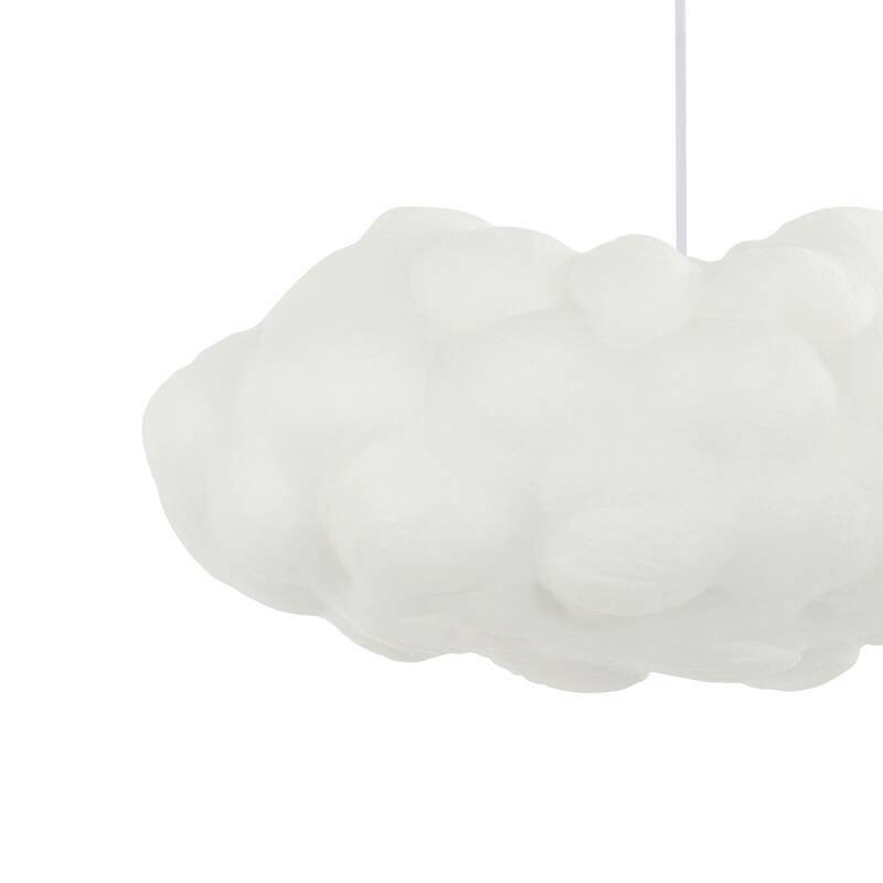 Homer 23" 2-Light Modern Contemporary Silk LED Cloud Pendant, White by JONATHAN Y