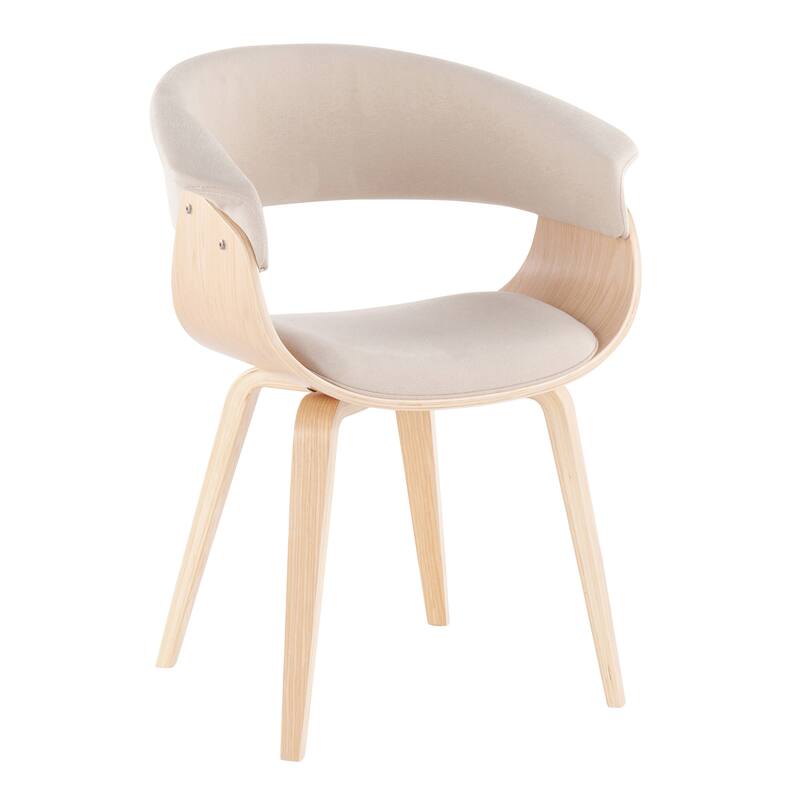 Carson Carrington Samantha Dining/Accent Chair - Set of 2 - Cream Fabric/Natural Wood