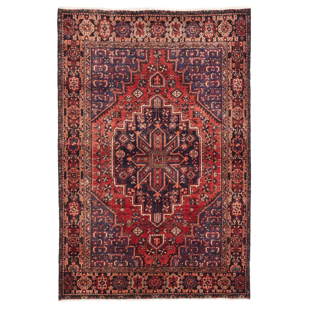ECARPETGALLERY Hand-knotted Andelz Red Wool Rug - 4'1 x 6'4
