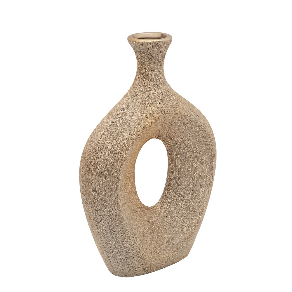 9.75 x 9.75 x 12 Inches Gold Champagne Sagebrook Home 12068-22 Decorative Ceramic Spike Vase