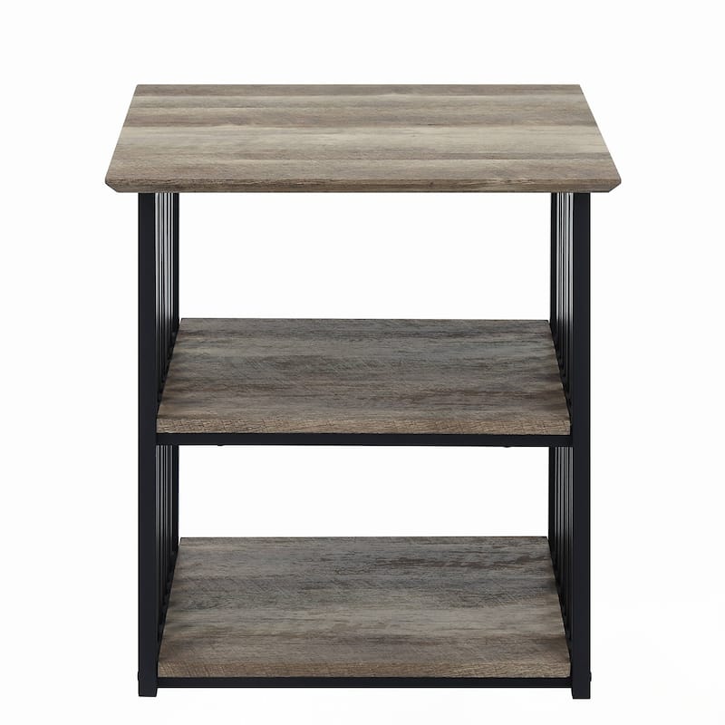 Antique Oak and Black Finish Nightstand