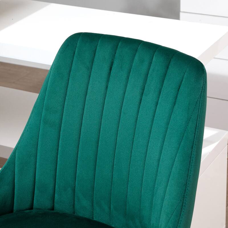 Vinsetto Mid-Back Office Chair, Velvet Fabric Swivel Scallop Shape Computer Desk Chair for Home Office or Bedroom