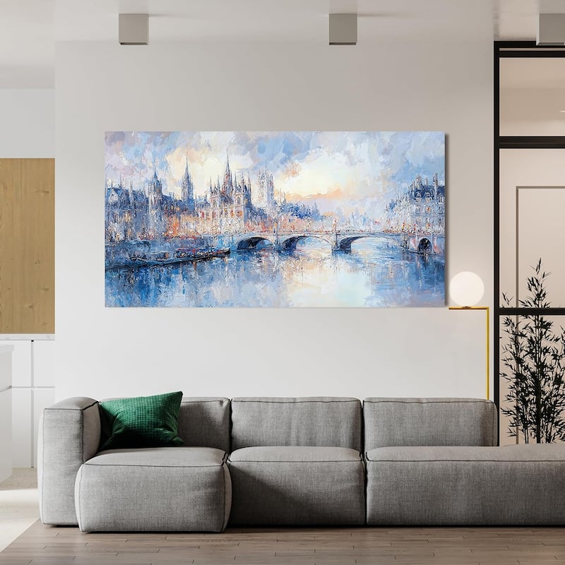 Artwork for Walls Vintage Blue City Wall Art Prints
