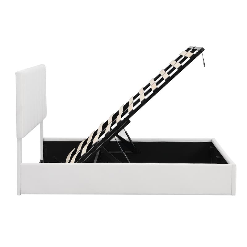 Upholstered Platform Bed with a Hydraulic Storage System