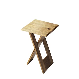 Handmade Butler Hammond Natural Wood Folding Table (India)