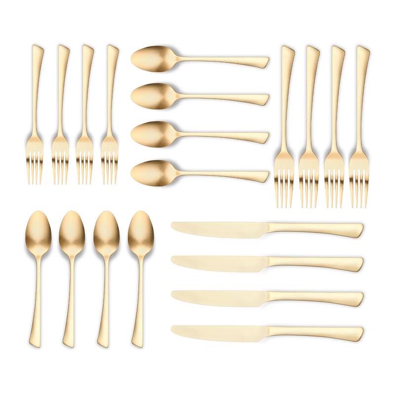 Ornative Abril 18/0 Mirror Stainless Steel 20 Pieces Flatware Set - 10.63" H x 6.69" W x 2.76" D