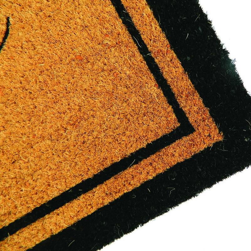 PVC Backed coir welcome door mat natural printed - 18" X30"
