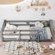 preview thumbnail 41 of 74, Montessori Solid Pine Floor Bed with Full-Length Safety Fence & Slatted Base by Harper&Bright Designs