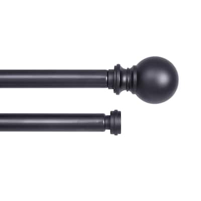 Kenney® Wakefield 5/8" Standard Decorative Window Double Curtain Rod, 36-66", Black