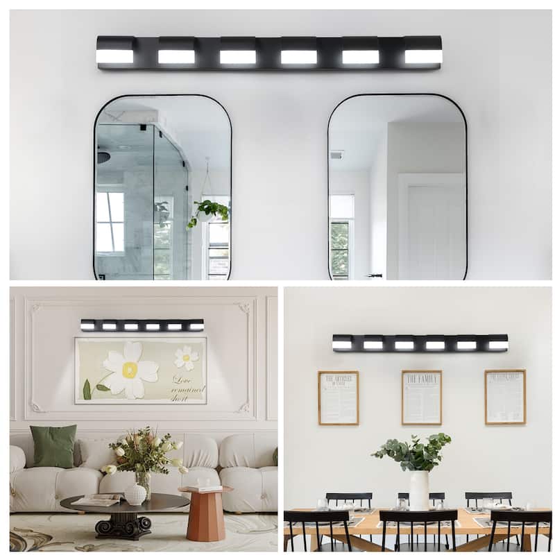 Modern Bathroom Vanity Lighting 6-Light LED Vanity Lights Over Mirror Bath Wall Lighting