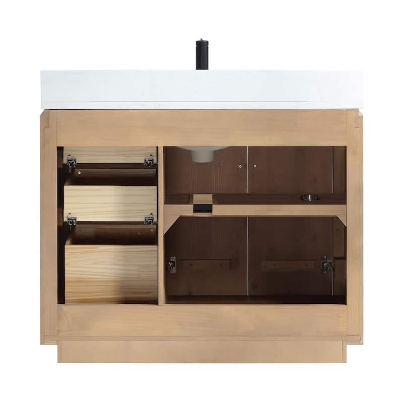 San Single Bath Vanity with Composite Stone Top without Mirror