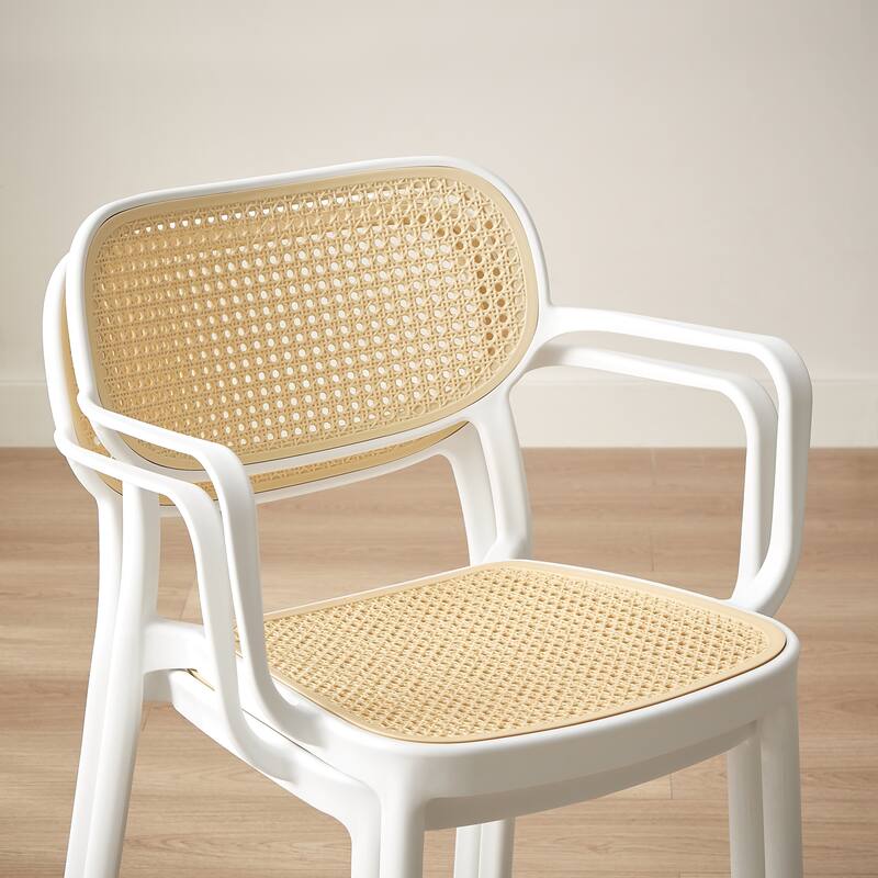 Art Leon Set of 2 Modern Stackable Indoor or Outdoor Dining Chair