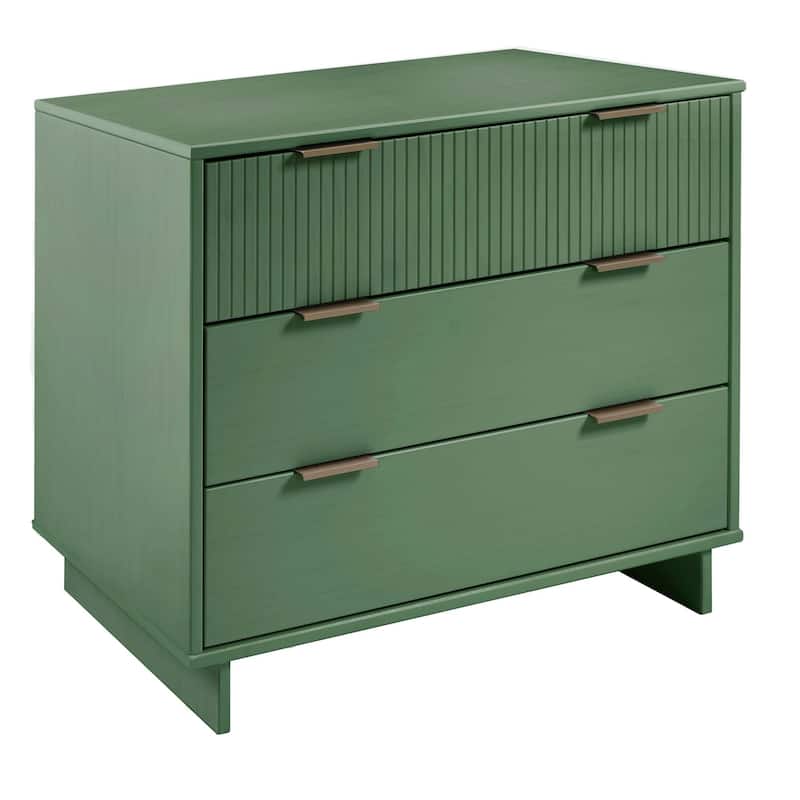 Manhattan Comfort 3-Piece Granville Modern Solid Wood Dresser Chest and Nighstand Set.