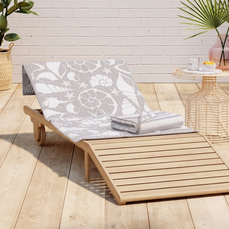 Linery & Co. 100% Cotton Jacquard 2 Pack Summer Beach Towels