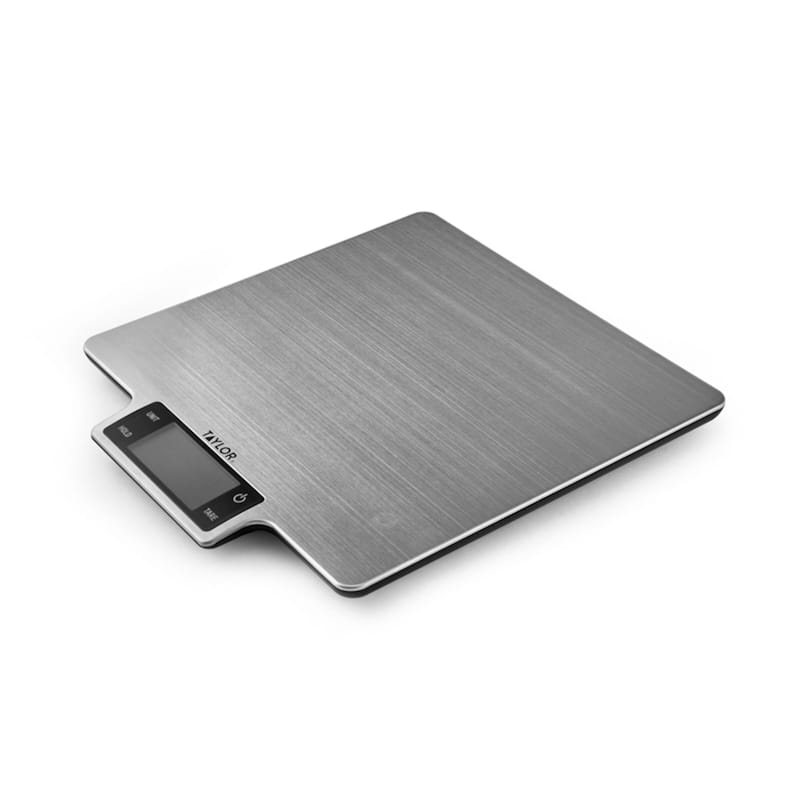 Taylor 22 lb Ultra-Precise Digital Stainless Steel Kitchen Scale, Silver