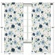 preview thumbnail 5 of 3, Navy Blue Pink Watercolor Floral 84in Window Treatment Curtain Panel Pair - Blush Green Shabby Chic Flower
