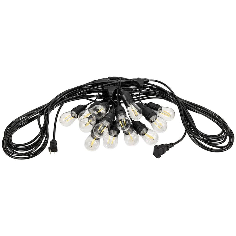 50 Foot Hanging Mount LED Bistro Deck Patio Light Set - Warm White - 600"L