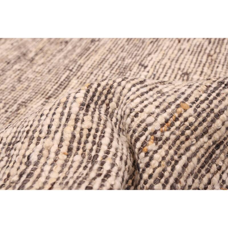 ECARPETGALLERY Braid weave Sienna Grey Wool Kilim - 9'0 x 11'10