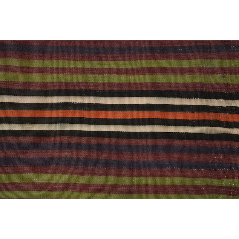 Hand Woven Oriental 100% Wool Carpet Southwestern Geometric Multi-Colored Kilim Area Rug - 6' 8'' X 5' 3''