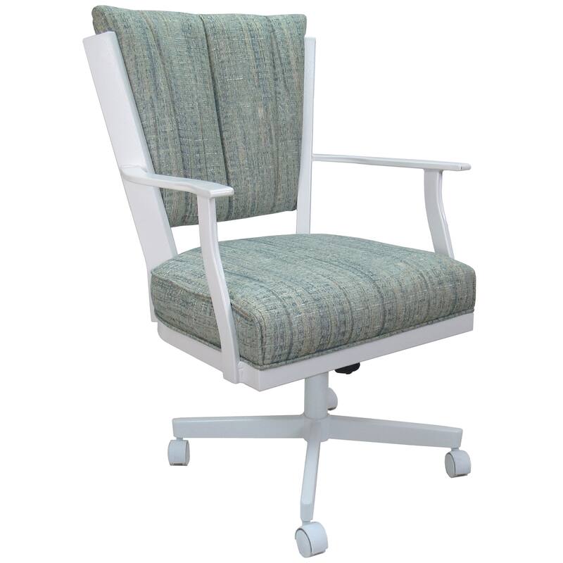 Montana Swivel Metal Dining Caster Chair on Reading Base - Watusi Aquatint - White
