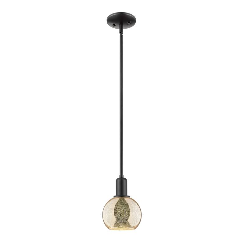Innovations Lighting Endless Possibilities Arcadia - Athens - 1 Light 6" Stem Hung Mini Pendant - Mercury/Matte Black