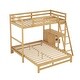 preview thumbnail 12 of 40, Twin over Full Wood Bunk Bed with Built-in Desk and Storage Drawers,Modern Design
