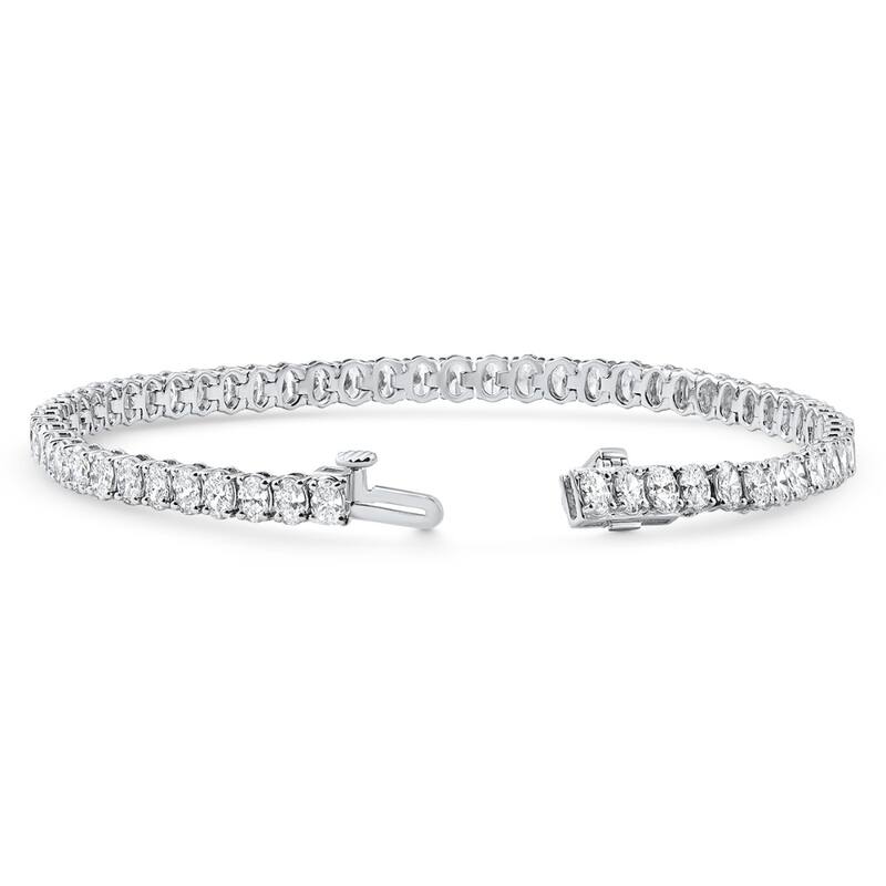 Bliss Diamond 6Ct Oval Cut Diamond Tennis Bracelet White Gold Lab Grown 7"