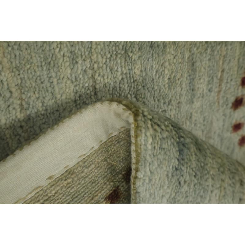 Hand Knotted Oriental 100% Wool Carpet Tribal Modern Navy Blue & Blues Gabbeh (kashkoli) Area Rug - 2' 11'' X 2' 2''