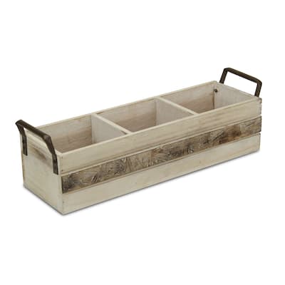 Brown Wooden 3 Slot Storage Caddy