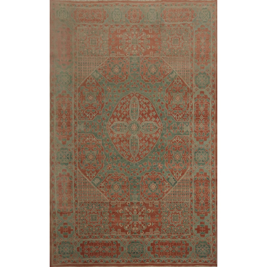 Hand Knotted Oriental 100% Wool Carpet Transitional Floral Green Oushak Area Rug - 14' 0'' X 10' 4''
