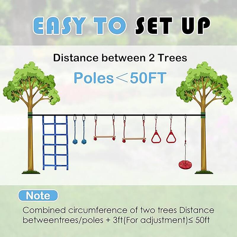 DoCred 8/10/13 Obstacle Course, Kids Ninja Set, Durable play equipment