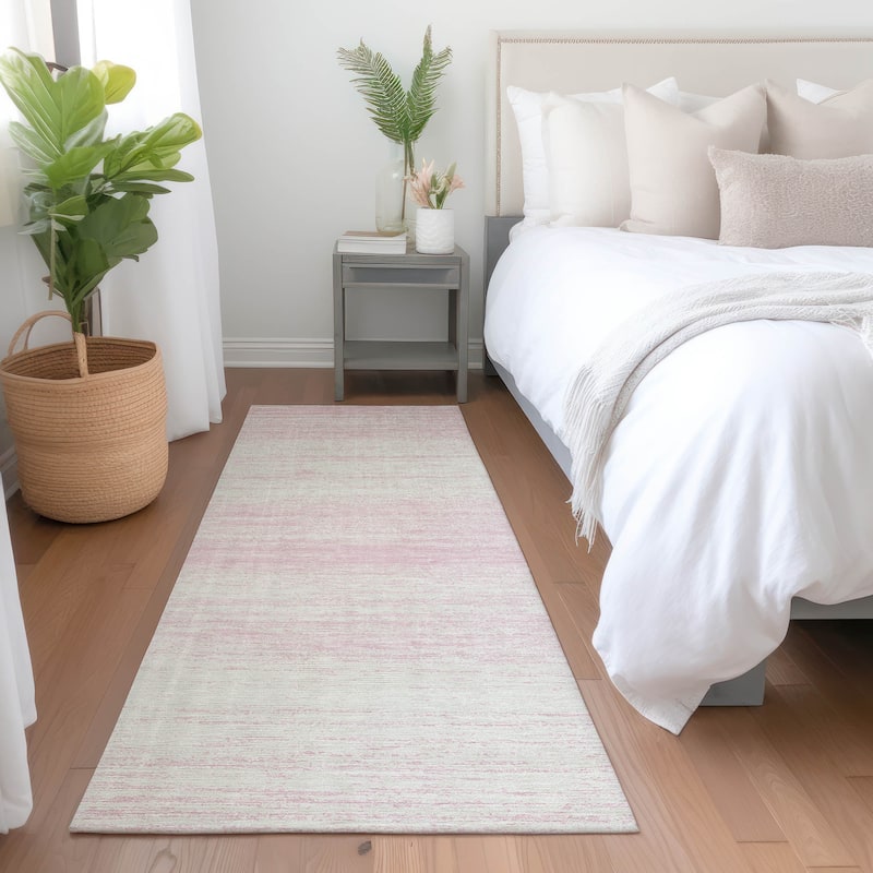 Machine Washable Indoor/ Outdoor Chantille Ombre Stripes Rug