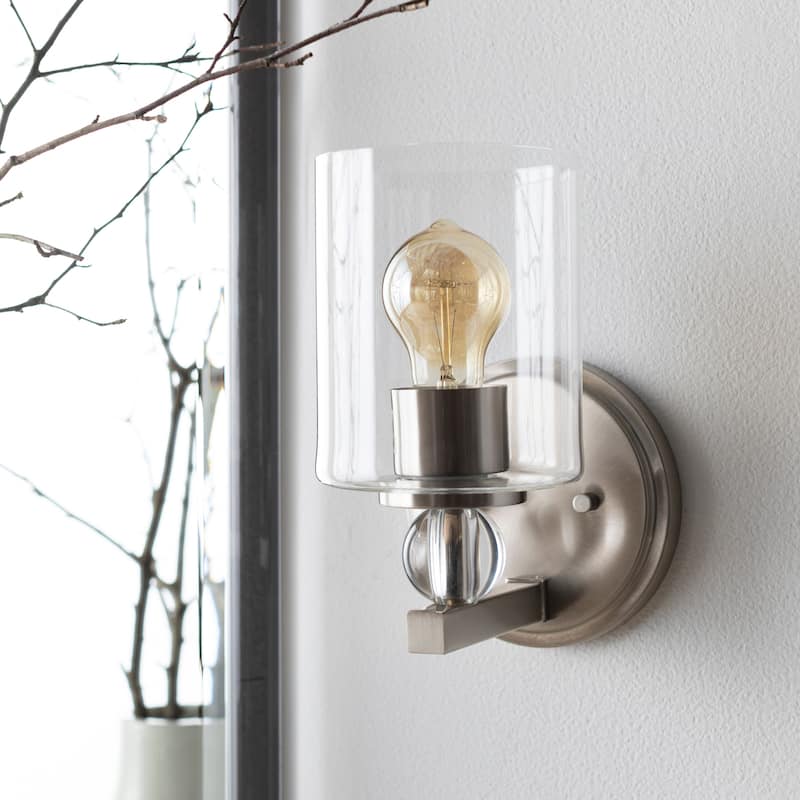 Artistic Weavers Rollins Traditional Glass 1-Light Wall Sconce - 9.625"H x 6.125"W x 6.125"D