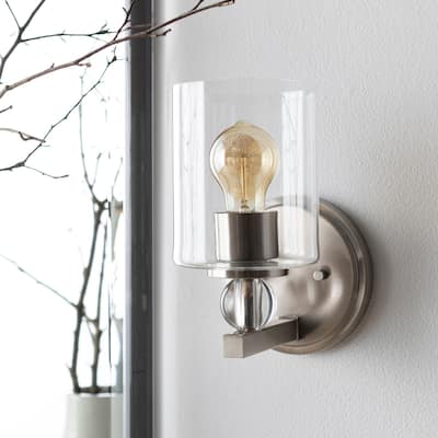 Artistic Weavers Rollins Traditional Glass 1-Light Wall Sconce - 9.625"H x 6.125"W x 6.125"D
