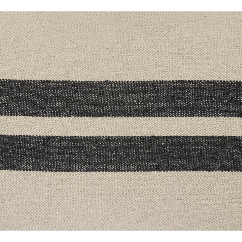 Ashmere Farmhouse Frost Gray/White Striped Cotton Throw Pillow by Sevita