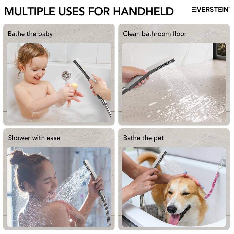 Thermostatic Dual Heads 12" Multi-Function Shower System with 3 Body Sprays