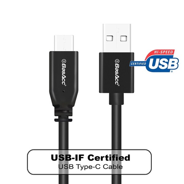 BasAcc 3.3-foot Reversible USB 2.0 Type-C Male to USB Type-A Male Data Transfer Sync Cable