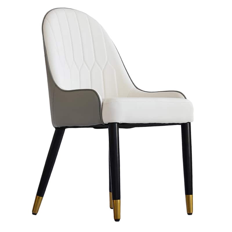 PU Dining Chair（Set of 2) - White&Gray