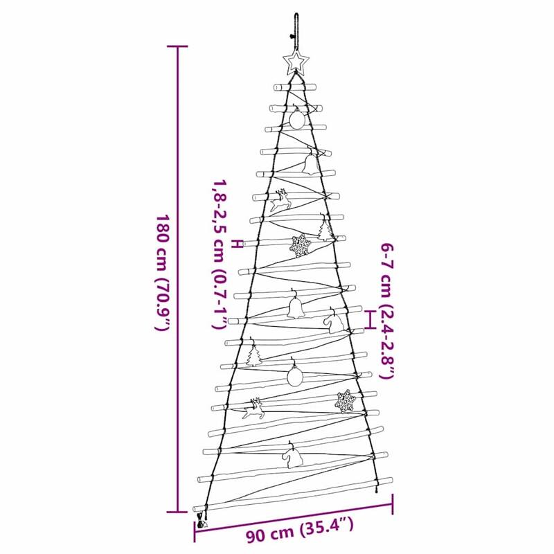 vidaXL Christmas Tree with LEDs Natural Solid Ash wood