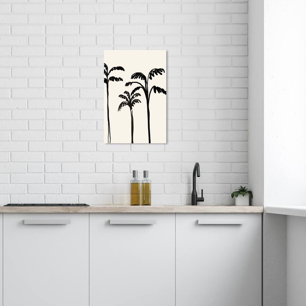Wynwood Studio Canvas Floral and Botanical Palms Minimalist Black and Modern & Contemporary Wall Art Canvas Print