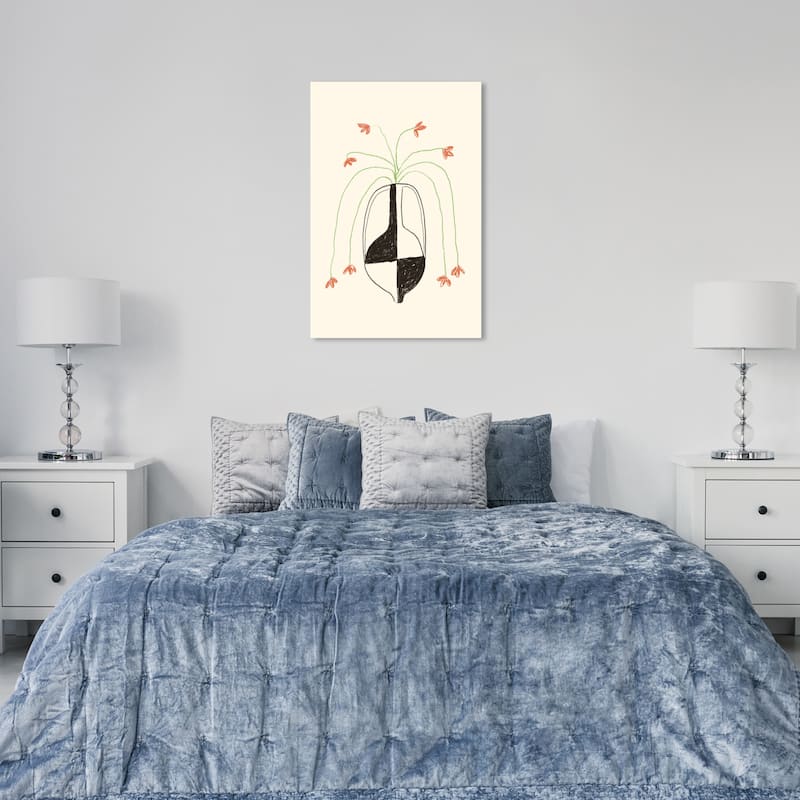 Wynwood Studio Canvas Abstract Floral Spread Only White and Cream White Modern & Contemporary Wall Art Canvas Print - 36 x 24