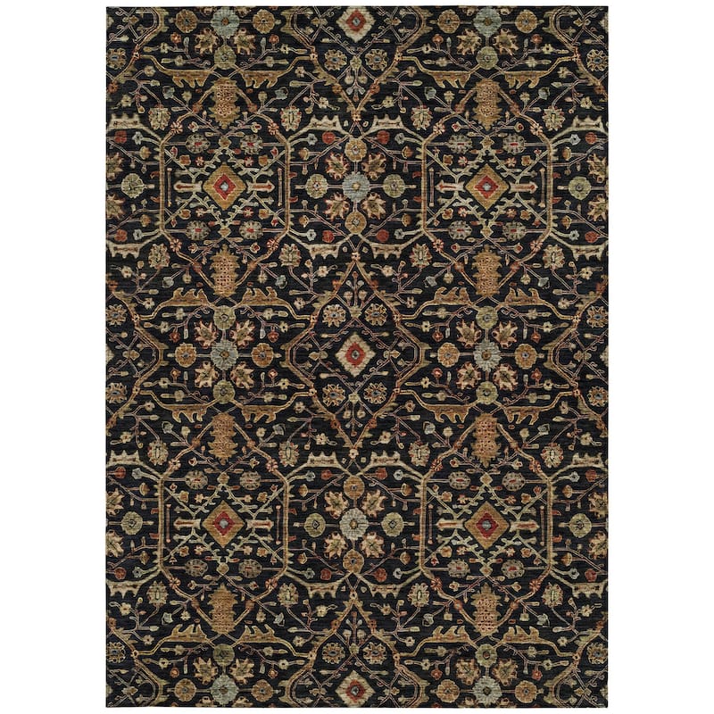 HomeRoots Floral Transitional Rectangle Outdoor Rug