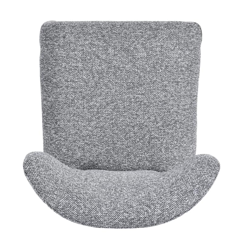 Modern 19.5" W Upholstered Boucle Woven Plush Dining Chair Iron Legs