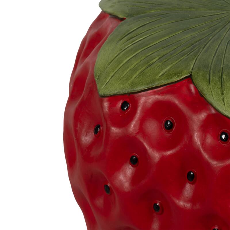 Resin Strawberry Garden Stool Outdoor Chair - Red, 17"
