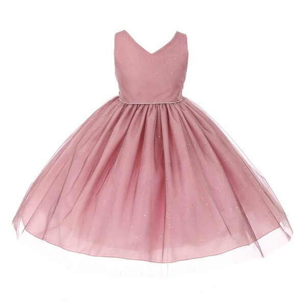 Shop Chic Baby Girls Plum Glitter Tulle Overlay Special Occasion