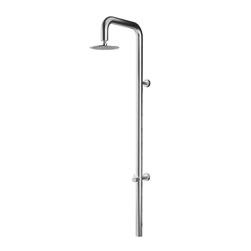 63"H 316 Stainless Steel Wall-Mounted Heavy-Duty Outdoor Shower - Brushed Nickel