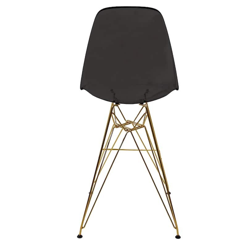 Cresco Modern Ergonomic Acrylic Gold Finish Steel Frame Barstool with Footrest, Sleek Design for Kitchen or Home Bar Seating