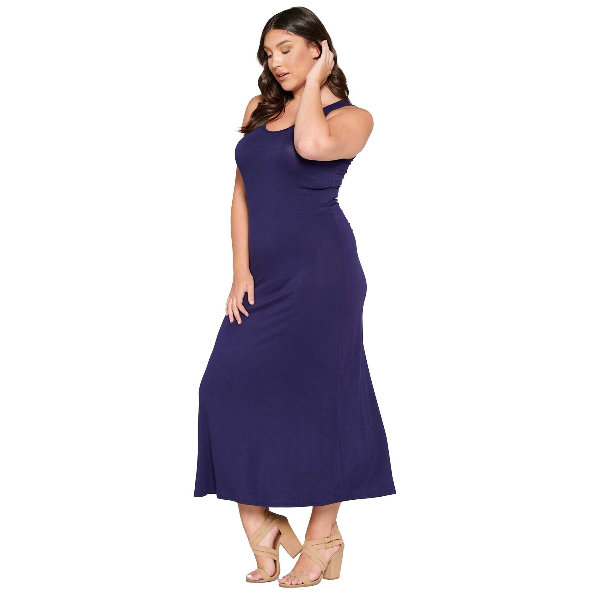 purple tank maxi dress Plus Size - Trapeze Tank Maxi Dress